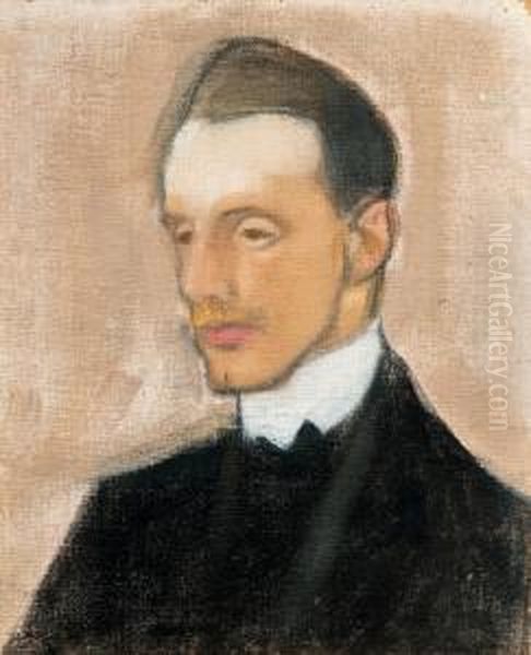 Einar Reuter (study In Brown) Oil Painting by Helene Schjerfbeck