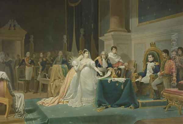 The Divorce of the Empress Josephine 1763-1814 15th December 1809, engraved by Jean Pierre Marie Jazet 1788-1871 1851 Oil Painting by Frederic Henri Schopin