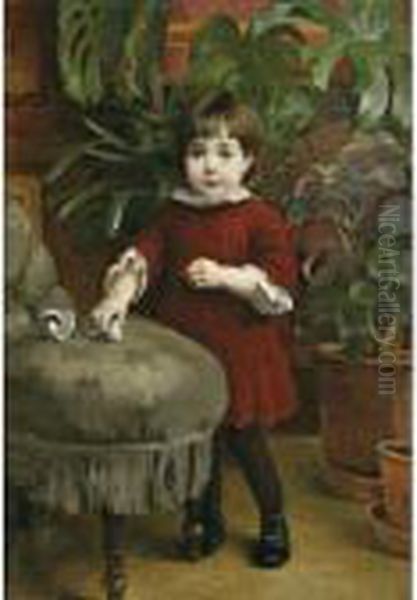 Pieni Gudrun; Lilla Gudrun (little Gudrun) Oil Painting by Helene Schjerfbeck