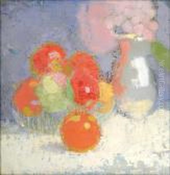 Punaisiaomenoita. Oil Painting by Helene Schjerfbeck