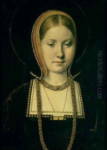 Portrait of a woman, possibly Catherine of Aragon 1485-1536, c.1503-4 Oil Painting by Michel Sittow