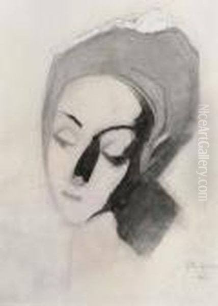 Spanjorska Efter El Greco, Blek Madonna Oil Painting by Helene Schjerfbeck