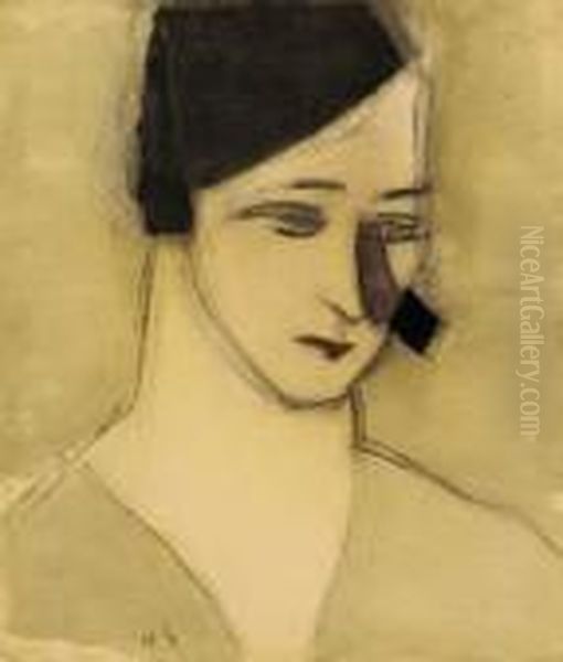 Mother From The Alarm Oil Painting by Helene Schjerfbeck