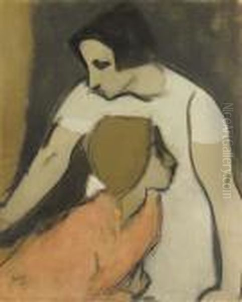 The Alarm Oil Painting by Helene Schjerfbeck