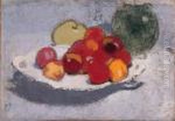 Still Life With Fruit Oil Painting by Helene Schjerfbeck