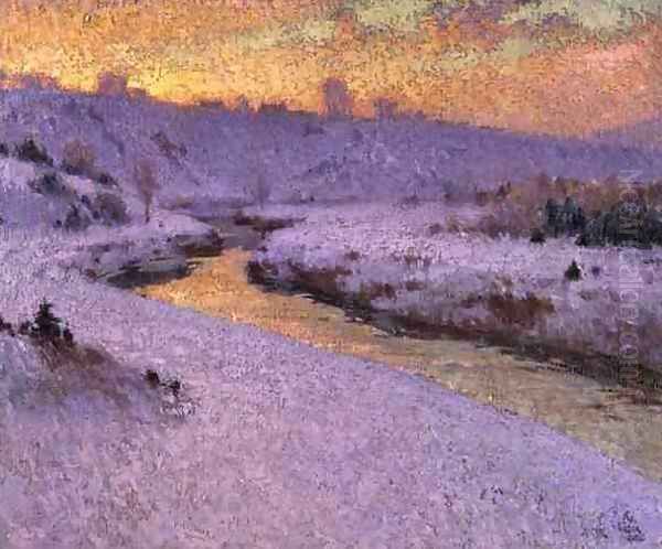 Stream in Winter Oil Painting by Marc Aurele de Roy Suzor-Cote