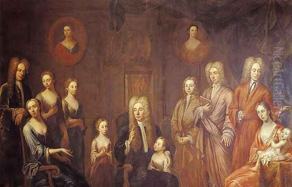 Sir Francis Grand and His Family Oil Painting by John Smibert