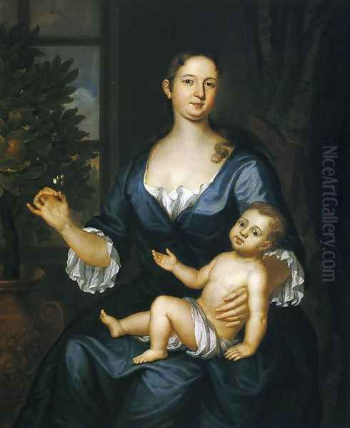 Mrs. Francis Brinley and Her Son Francis Oil Painting by John Smibert