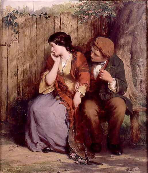 Country Courtship Oil Painting by George Smith