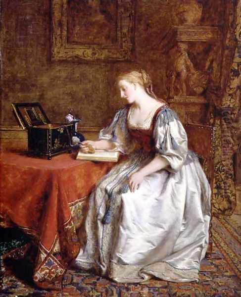 Dreaming of her Lover, 1868 Oil Painting by George Smith