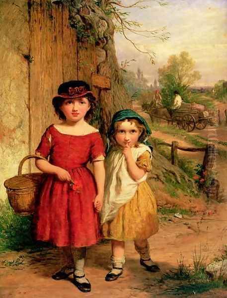 Little Villagers, 1869 Oil Painting by George Smith