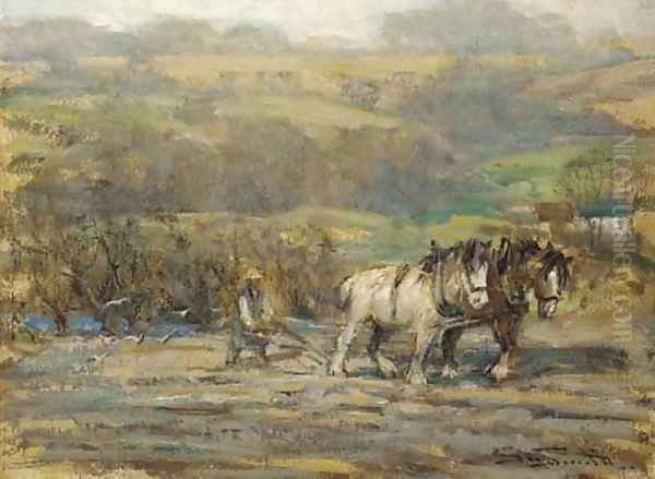 The plough team Oil Painting by George Smith