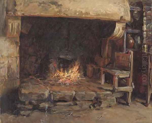 The hearth Oil Painting by George Smith