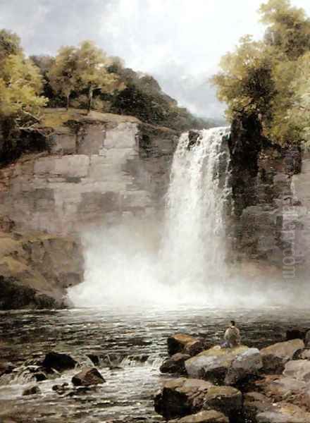 Ruthven Falls, North Wales Oil Painting by John Brandon Smith