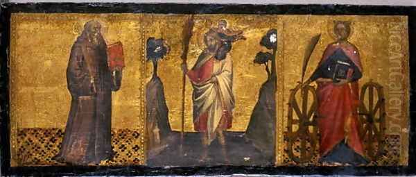 St. Benedict, St. Christopher and St. Catherine, c.1400 Oil Painting by Luca Spinello Aretino