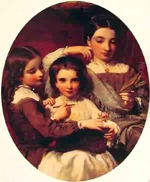 Portrait of the Russell Sisters Oil Painting by Alessandro Sani