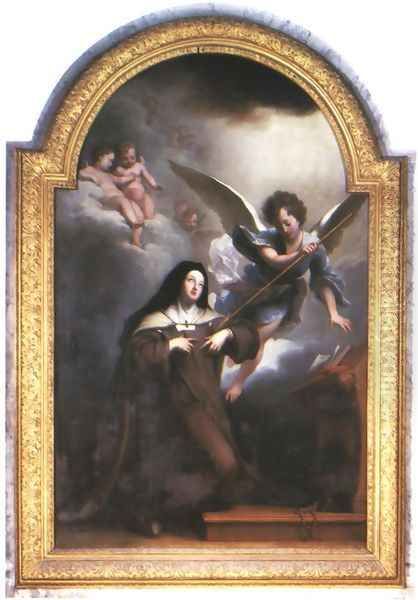 Ecstasy of St Theresa Oil Painting by Jean-Baptiste Santerre