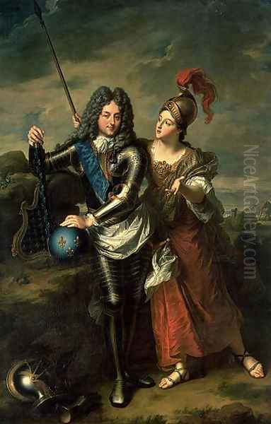 Philippe II dOrleans 1674-1723 the Regent of France and Madame de Parabere as Minerva, c.1716 Oil Painting by Jean-Baptiste Santerre