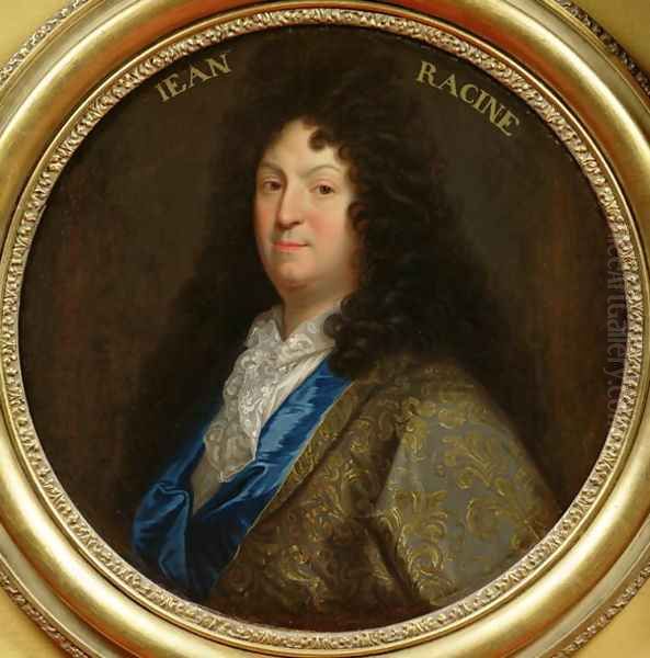 Portrait of Jean Racine 1639-99 3 Oil Painting by Jean-Baptiste Santerre