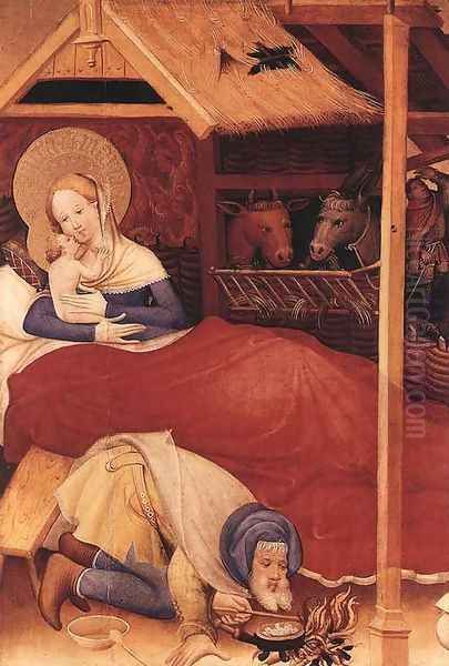 Nativity 1403 Oil Painting by Konrad von Soest