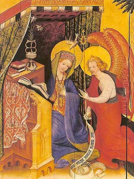 Annunciation, from the Wildung Altar, 1403 Oil Painting by Konrad von Soest