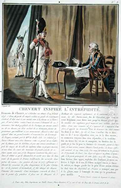 Francois Chevert 1695-1769 inspires courage, engraved by Jean Baptiste Morret fl.1790-1820, 1789 Oil Painting by Antoine Louis Francois Sergent-Marceau