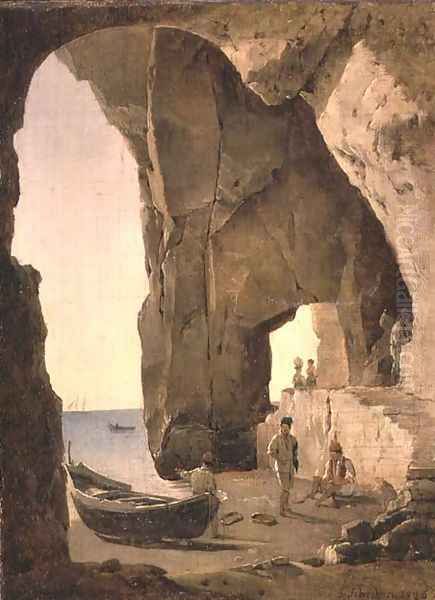 Cave in Sorrento, 1826 Oil Painting by Silvestr Fedosievich Shchedrin