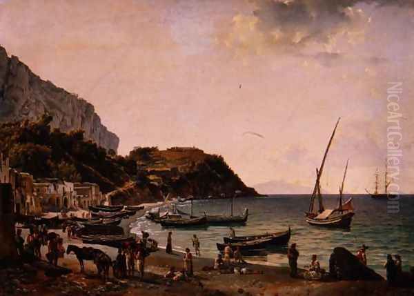 The Harbour on the Island of Capri, 1827 Oil Painting by Silvestr Fedosievich Shchedrin