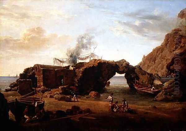 Rocky Landscape on Capri, 1827 Oil Painting by Silvestr Fedosievich Shchedrin