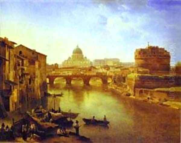 New Rome The Castle Of The Holy Angel 1823 Oil Painting by Silvestr Fedosievich Shchedrin