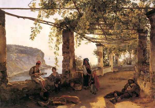 Terrace at Sorrento Oil Painting by Silvestr Fedosievich Shchedrin