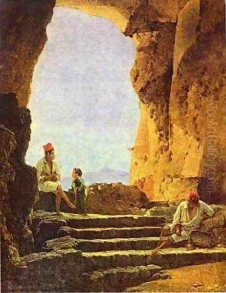 Grotto In Florence 1826 Oil Painting by Silvestr Fedosievich Shchedrin