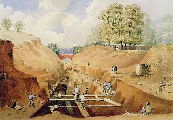 Building the Brighton Railway, 1840 by A. Simpson