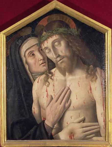 Lamentation of the Dead Christ Oil Painting by Giovanni Santi or Sanzio