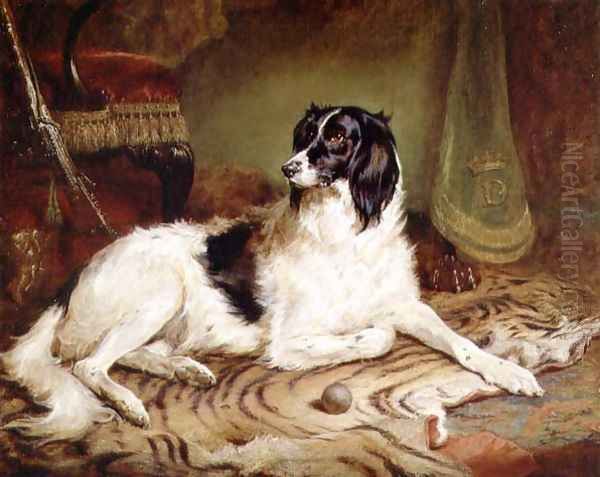 Minna, a favourite dog of James, Marquess of Dalhousie, 1857 Oil Painting by Gourlay Steell