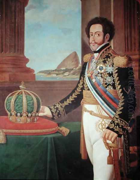 Pedro I 1798-1834 Emperor of Brazil, 1825 Oil Painting by Henrique Jose da Silva