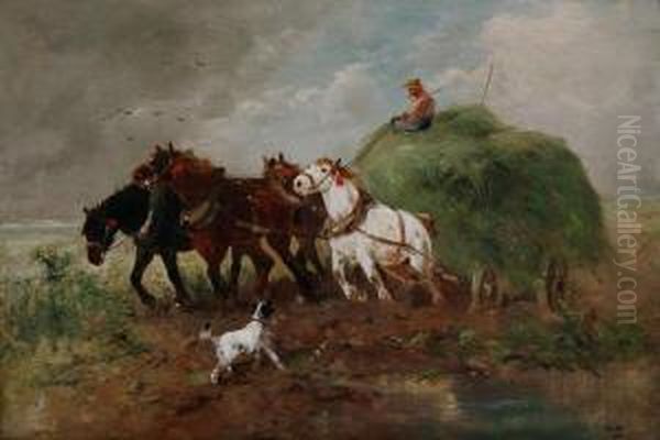 De Hooiwagen Oil Painting by Henry Schouten