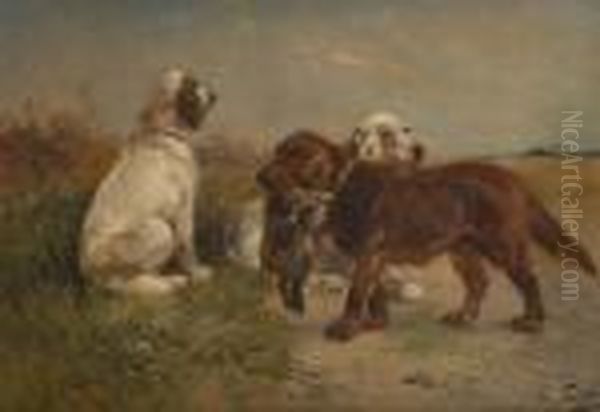 Chiens De Chasse Et Leurs Proie Oil Painting by Henry Schouten