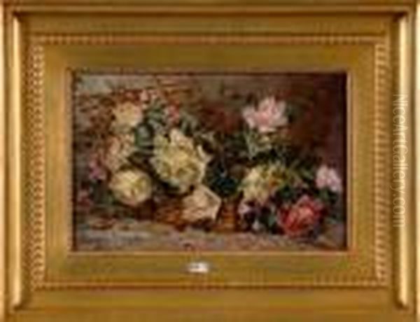 Panier De Roses Oil Painting by Henry Schouten