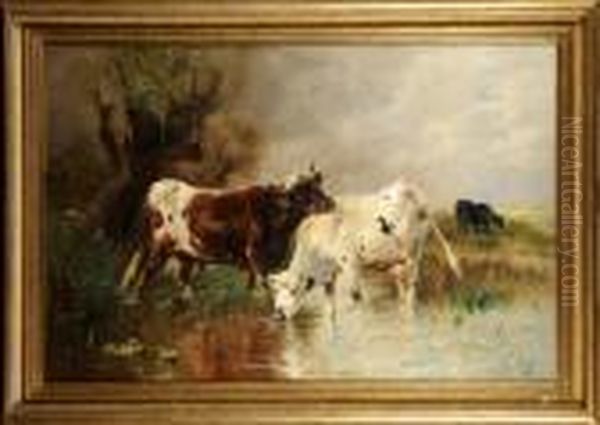 Les Vaches Oil Painting by Henry Schouten