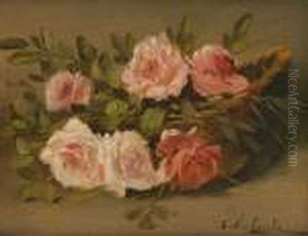 Panier Garni De Roses Oil Painting by Henry Schouten