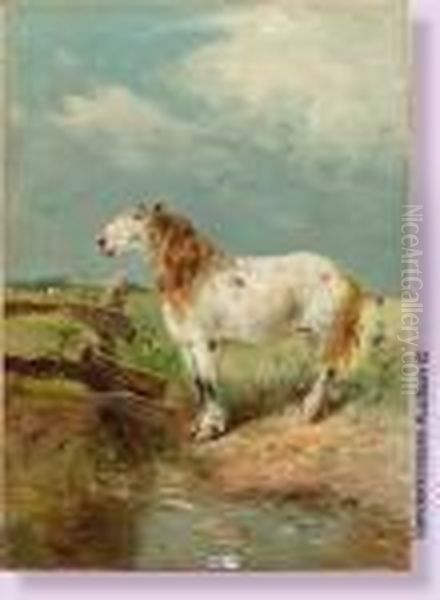 Cheval De Trait Au Pre Oil Painting by Henry Schouten