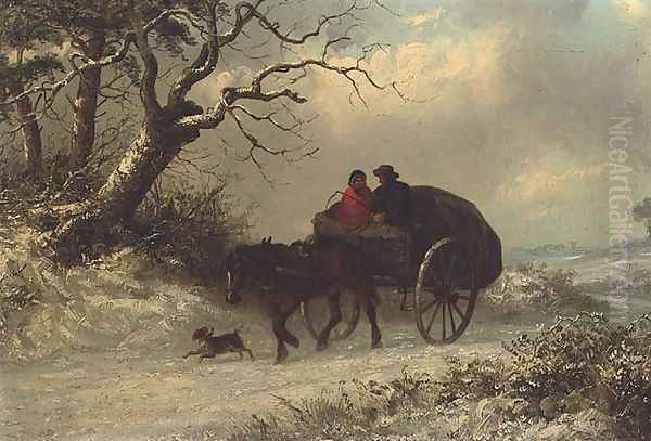 Going to Market in Winter Oil Painting by Thomas Smythe