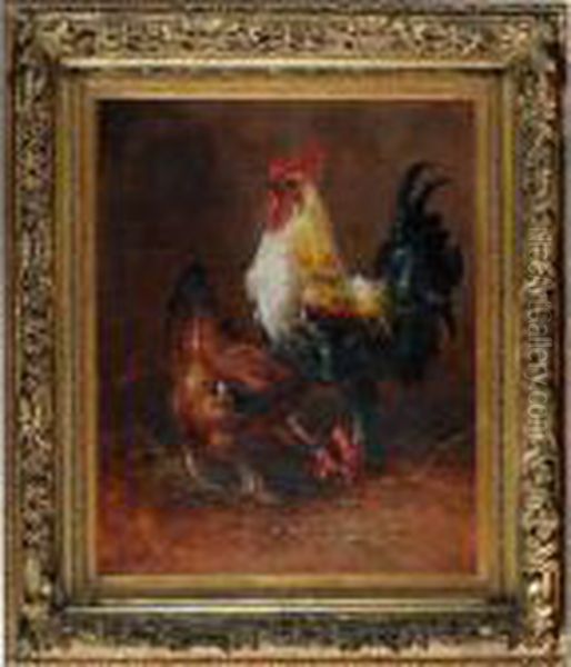 Coq Et Poules Oil Painting by Henry Schouten