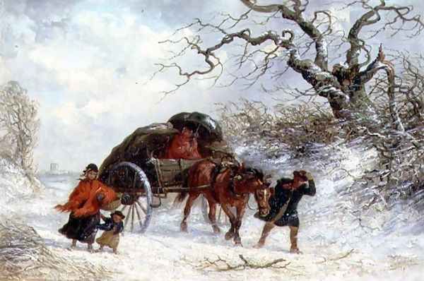 The Carriers Cart - Winter Oil Painting by Thomas Smythe