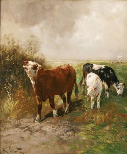 Vaches Dans Un Pturage Oil Painting by Henry Schouten