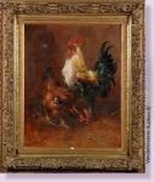 Coq Et Poule Oil Painting by Henry Schouten