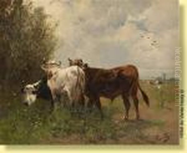 Vaches Au Paturage Oil Painting by Henry Schouten