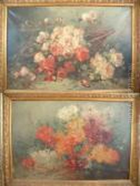 Paire De Bouquets Oil Painting by Henry Schouten