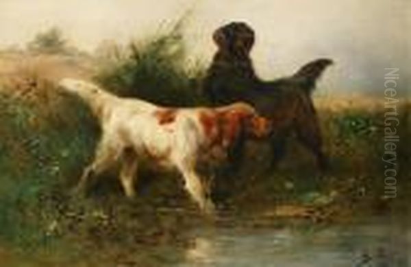 Lepagneul Et Le Setter Gordon Oil Painting by Henry Schouten